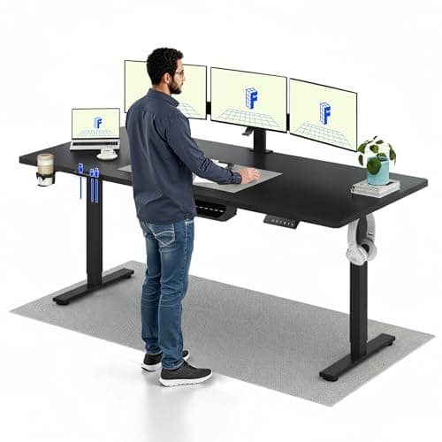 FLEXISPOT 200x80cm Escritorio Eléctrico Ajustable en Altura, Escritorio Elevable Eléctrico Standing Desk Escritorio para Computadora con Gancho, Función de Memoria, para Oficina y Dormitorio, Negro