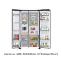 Samsung RS70F67KCFEF Side-by-Side Kühl-Gefrierkombination, AI Kühlschrank mit Gefrierfach, 178 cm, 634 l, Eis-/Wasserspender mit Tank, AI Energy Mode, Twin Cooling+, Metal Cooling, Black Steel - 3
