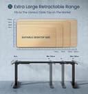 MAIDeSITe Scrivania Regolabile in Altezza, con un' altezza regolabile compresa tra 72 e 120 cm, dotata di 2 motori potenti e 4 tasti di memoria - T2 Pro - 4