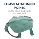 RUFFWEAR Front Range Day Pack, X Small Dog Harness with Pockets, Handle & Lead Attachment, Reflective Trim, Size XS, 43-56cm, River Rock Green - 6