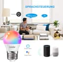 EXTRASTAR Smart Glühbirne E27 G45, Alexa LED WiFi Lampe 2700K-6500K, 4.9W 470LM 16 Millionen Farben WLAN Dimmbar Glühbirne, RGB Birne Kompatibel mit Alexa,Google Home, 2 Stück - 3