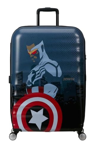 American Tourister Marvel Legends FL - Valigia Spinner L, 77 cm, 96 L, multicolore (Capitan America City)