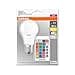 Osram LED Base Classic A RGBW Bulb, in Bulb Shape with E27 Socket, Dimmable and Colour Control via Remote Control, Replaces 60 Watt, Warm White - 2700 Kelvin, Pack of 1 - 3