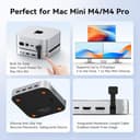 TobenONE Mac mini M4 Dock with 8TB M.2 NVMe SSD Enclosure, Mac mini M4 Hub & Stand for Mac mini M4 Pro, 4K@144Hz DP, 4K@60Hz HDMI, 5 USB (Max 10Gbps), SD/Micro SD, 3.5mm Audio, One-Touch Power Button - 3