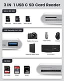 Oyuiasle USB C SD Card Reader for iPad/Mac/Laptop, Type C Memory Card Adapter for iMac, iPad Pro/Air/Mini, MacBook Pro/Air, Galaxy, MicroSD/SD, White - 3