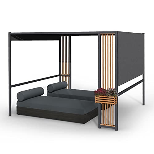 Blumfeldt Pergola, Gazebos, Waterproof, Stable & Winterproof, Wind Lights, Aluminium Pergola, Freestanding, Patio Canopy Gazebo, Metal Gazebo with 1.5 W Solar LEDs, UV50+, Pergola 3 x 3 m