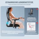 MELOKEA Bürostuhl Ergonomisch, 4D-Armlehnen, Verstellbare Sitztiefe, 4-Stufen Neigung, Gummirollen, Hohe Rückenlehne, Ergonomischer Lordosenstütze, Langes Sitzen, Homeoffice & Gaming, Bürostuhl 200KG - 8