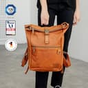 Berliner Bags Vintage Rucksack Utrecht aus Leder, Fahrradrucksack mit Laptopfach für Damen und Herren (M, Cognac) - 3