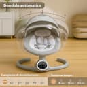 BEBE2LUXE ALPHA, Sdraietta dondolo automatico per neonato fino a 9 kg, Altalena Eletrica con Melodie, Telecomando, touch screen LED, Regolazione dello schienale, Timer, silenzioso - 4