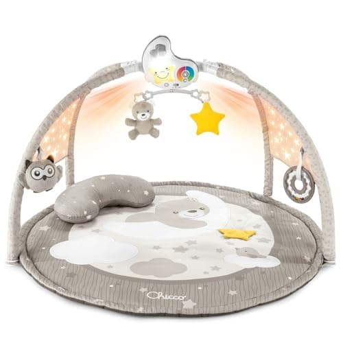 Chicco 3-in-1 Play Mat, Multifunctional Play Arch for Newborns, Baby Activity Blanket, Star Projector, Removable Baby Night Light with Relaxing Music, Baby Toy, from 0 Months, White