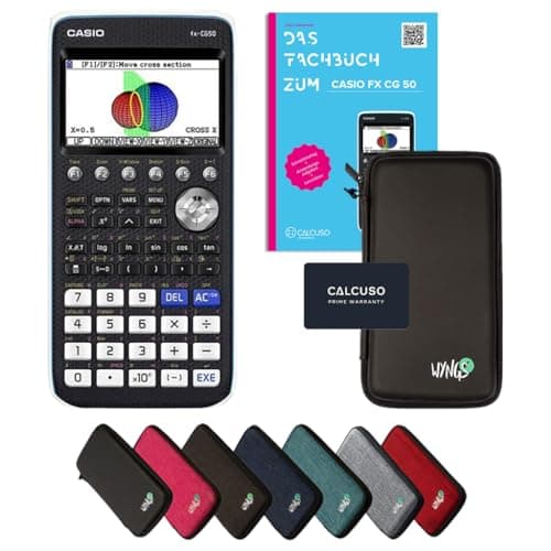 Casio fx-CG50 con custodia protettiva Nero e manuale (92 pagine, DIN A4) – Calcolatrice grafica – Smart Set (Tedesco)