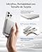 Baseus Picogo AM41 Power Bank, Ultra Slim 5000mAh Magsafe Powerbank, PD 20W de Carga Rápida, Portátil, Mini Bateria Externa Magnética con Cable USB C para iPhone 17/16/15/14/13/12, Titanio - 2