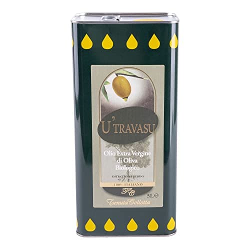 U'Travasu® - Olio extravergine di oliva Biologico latta 5l - 100% italiano - Prodotto in Sicilia - Estratto a freddo