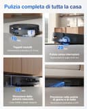 ECOVACS DEEBOT T80 OMNI Robot Aspirapolvere Lavapavimenti, 18.000 Pa, Spazzola OZMO ROLLER, ZeroTangle 3.0, Lavaggio Mocio con Acqua Calda a 40-75 °C, Asciugatura ad Aria Calda, Nero - 6