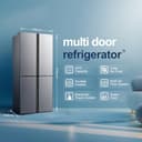 Fridgemaster MQ79394ES Freestanding American 4 Door Fridge Freezer 427L, Total No Frost, Inverter compressor, Silver, 64.3D x 79.4W x 181.6H cm, E Rated - 2