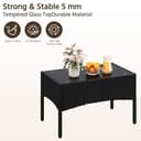 Yaheetech 4-Piece Rattan Patio Furniture Set, Outdoor 4 Seater Patio Conversation Sets with Glass Top Coffee Table, Weather Resistant Garden Conversation Set for Patio, Backyard, Deck, Black/Gray - 6