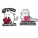 COYUN 2 Pcs Spille Gioiello Per Vestiti,Spille Da Giacca,Spilla Smaltate Spilla a Forma Di Animale Cartoon Pin Spillas Da Bavero Per Gatti,Spilles Zaino,Spillette Per Artigianato Diy Maglione Cappello - 1