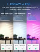 meross Lampadina LED E27 Smart per HomeKit, Lampada WiFi Multicolore Dimmerabile RGBWW Compatibile con Alexa, Google Home e SmartThings, 2700k-6500k, 4 Pezzi - 5