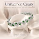 Crystalline Azuria Donna 18ct Placcato Oro Bianco Bracciale Tennis con Verde Smeraldo simulato Cristalli di Zirconi 18 cm - 5