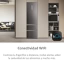 Haier 3D 60 Series 5 HTW5620CNMP - Frigorífico Combi, Cajones Direct Access, WIFI, Botellero, Motor Inverter, My Zone Pro, Humidity Zone, Total No Frost, AnxAl 59,5x205cm, 414L, Luz LED, Inox oscuro - 8