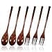 LIQWEI Set of 6 Wooden Cutlery Set, Wooden Spoon, Fork Set, Wooden Spoon, Wooden Forks, Long Handle, Japanese Style Cutlery Sets for Camping, Outdoor, Kitchen, Cooking, Dinner Tableware - 1