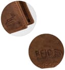 Fa.Volmer ® Leder Geldbörse Herren - extra-stabile Doppelnaht - 9 Fächer für Kreditkarten - Querformat - VO11 (03 Hunter Braun) - 5