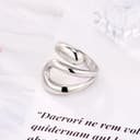 ALEXCRAFT Anillo Mujer Plata 925, Anillos de Abierto Ajustable, Anillo Apilable Hueco, Anillos de Gota de Agua, Grueso, Hipoalergénico, Acero, Anillo Amistad, para,Mujeres, Niñas y Hombres - 6