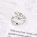 ALEXCRAFT Anillo Mujer Plata 925, Anillos de Abierto Ajustable, Anillo Apilable Hueco, Anillos de Gota de Agua, Grueso, Hipoalergénico, Acero, Anillo Amistad, para,Mujeres, Niñas y Hombres - 6
