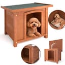 BAKAJI Cuccia per Animali Domestici in Legno di Cipresso, Casetta per Cani e Gatti con Tetto Apribile, Casa da Esterno ed Interno Resistente Alle Intemperie con Tettoia Asfaltata, 66 x 53 x 54 cm - 6