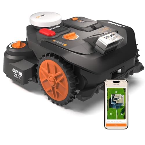 Worx Landroid Vision Cloud WR306E 2WD Robot Cortacésped, Sin Cable Perimetral, hasta 500 m², Evitación de Obstáculos con IA, Navegación VSLAM + RTK Cloud, Mapeo Automático, Control por App