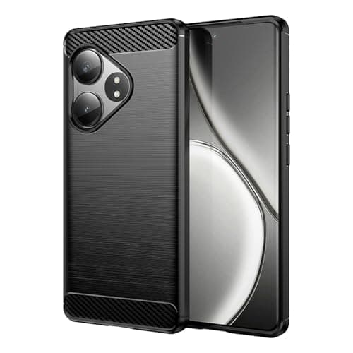 Vavies Case for Realme GT 6/for Realme GT 6T/for Realme GT Neo6/for Realme GT Neo6 SE Carbon Fiber Case Slim Soft TPU Case Shock-Absorption Protective Shockproof Phone Cover for Realme GT 6 Black
