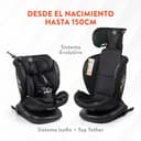 BABYAUTO – Silla de Coche Rodia Plus i-Size (0-12 Años, 40-150 cm, 0-36kg) – A Contramarcha hasta 105 cm – Rotación 360° – ISOFIX – Protección Lateral – Reclinable y Evolutiva – Black Embossed - 2