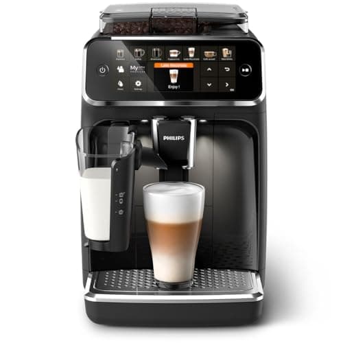 Philips 5400 Series Macchina da Caffè Automatica - Montalatte LatteGo, 12 Bevande, Display Intuitivo, 4 Profili Utente, Nero (EP5441/50)