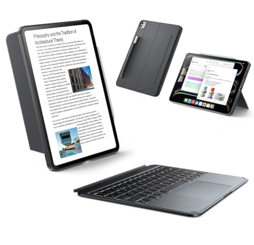 ESR for iPad Pro 13" (M5/M4) 2025/2024 Case with Keyboard, Magnetic Detachable Keyboard, Portrait/Landscape Modes, Large Click-Anywhere Trackpad, Backlit Keys, Shift Series, Dark Gray
