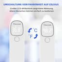 Berrcom Fieberthermometer Kontaktlos Stirn-und Ohrthermometer Digitales Medizinisches Thermometer Infrarot Stirnthermometer für Baby, Erwachsen mit Fieberalarm, Sofort Ablesung, °C/°F Schalter - 6