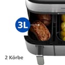 Philips Steam Airfryer 5000 Series Dual Basket Heißluftfritteuse mit Dampfgar-Funktion & 2 Körben – Steam, Airfry, SteamFy, 9L (3L+6L), RapidAir Plus, automatische Dampfreinigung (NA555/00) - 6