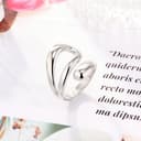 ALEXCRAFT Anillo Mujer Plata 925, Anillos de Abierto Ajustable, Anillo Apilable Hueco, Anillos de Gota de Agua, Grueso, Hipoalergénico, Acero, Anillo Amistad, para,Mujeres, Niñas y Hombres - 7