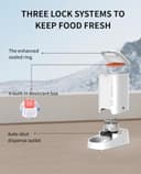 PETKIT Automatic Cat Feeder, 2.4GHz Auto Cat Feeder with App Control 3L, Low Food & Blockage Sensor, 304 Stainless Steel Bowl, Fresh Lock Technology,1-30 Meals/Day Anti-Clog Pet Feeder, White - 4