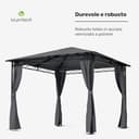 Blumfeldt Mondo - Pergola Partyzelt Gartenzelt Gazebo, Größe: 2,95 x 2,6 x 2,95 m (BxHxT), 4 Seitenteile, EasyMount Concept, Witterungsschutz: UV/Wind/Regen, dunkelgrau - 4