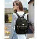 JANSBEN Rucksack Damen Klein, Cityrucksack Anti-Diebstahl Schultasche Nylon Schultertaschen Daypacks Damen Rucksackhandtaschen für Lässig Schule Reise Arbeit,Schwarz - 2