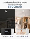 GHB Baby Monitor Video e Audio 5", Telecamera Neonato con Schermo IPS 5000mAh, Visione Notturna, Sensore di Temperatura, VOX, Ninnananna - 6