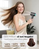 Haokoo Asciugacapelli Ionico Alta Velocità 150.000 RPM - Phon Capelli Professionale Leggero 365g, Asciugatura Rapida con Termo-controllo, 8 Temperature con Diffusore, Casa e Viaggio - 3