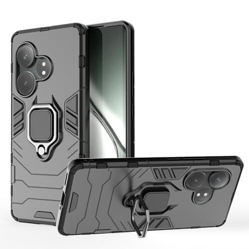 ESTH® Case for Realme GT 6T/Realme GT Neo6/GT Neo6 SE [360° Rotating Stand] [Military Grade Anti-Fall Protection] Cover Compatible with Magnetic Car Mount, Black