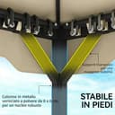 Outsunny Gazebo da Giardino 3x3.6m con Parete, Zanzariera, Gazebo da Esterno con Doppio Tetto, Fori di Drenaggio, Supporti Superiori Regolabili, Struttura Metallo, Giardino Terrazzo Feste Patio, Cachi - 8