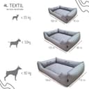 4L Textil Mario Cama Perro Ortopédica Polipiel Memory Foam Viscoelástica Impermeable Resistente Fácil de Limpiar Perros Medianos Premium 100x70 Grafito - 8