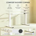 FlexiSpot Höhenverstellbarer Schreibtisch Gestell mit 2 Haken und Höhenmemory-Funktion & LED-Höhenanzeige, Elektrisch höhenverstellbare Tischbeine (Weiß) - 3