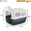 Ferplast Trasportino Cane CLIPPER PLUS, IATA, Trasportino Cane Taglia Grande max 45 Kg, Trasportino Rigido, Chiusura Sicura, con Doppio Vano per Accessori, Maniglia Estraibile, 93 x 65 x h 68 cm - 5