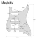 Musiclily Pro 11 Löcher Round Corner HSS Strat Schlagbrett Gitarren Pickguard mit 2 Schrauben Humbucking Pickup Mount für Fender American/Mexican Stratocaster E-Gitarre,3 lagig Schwarz - 3