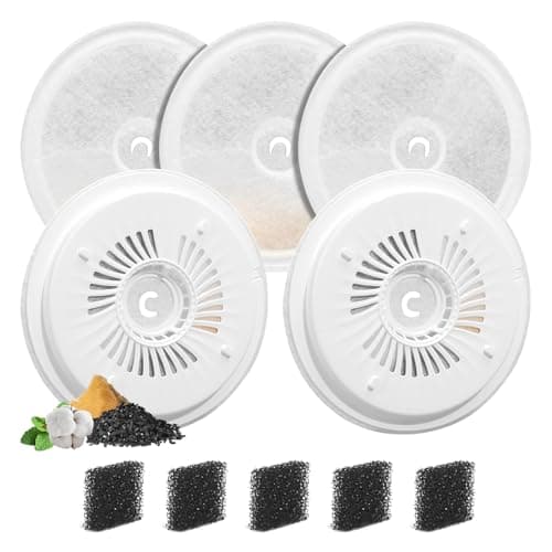 5 Stück Katzenbrunnen Filter 3.0, Ersatzfilter kompatibel mit Everweet Solo SE/Solo 2/3 Pro/3/2s Hunde Wasserfontänen, Vierfaches Filtration Haustier Wasser-Brunnen-Filter