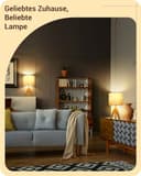 EDISHINE 2er Set Tischlampe Holz, LED Nachttischlampe mit beigem Leinen-Lampenschirm, E27 Fassung, inkl. Leuchtmittel, Vintage Tischleuchte für Schlafzimmer, Wohnzimmer, Geschenk - 6